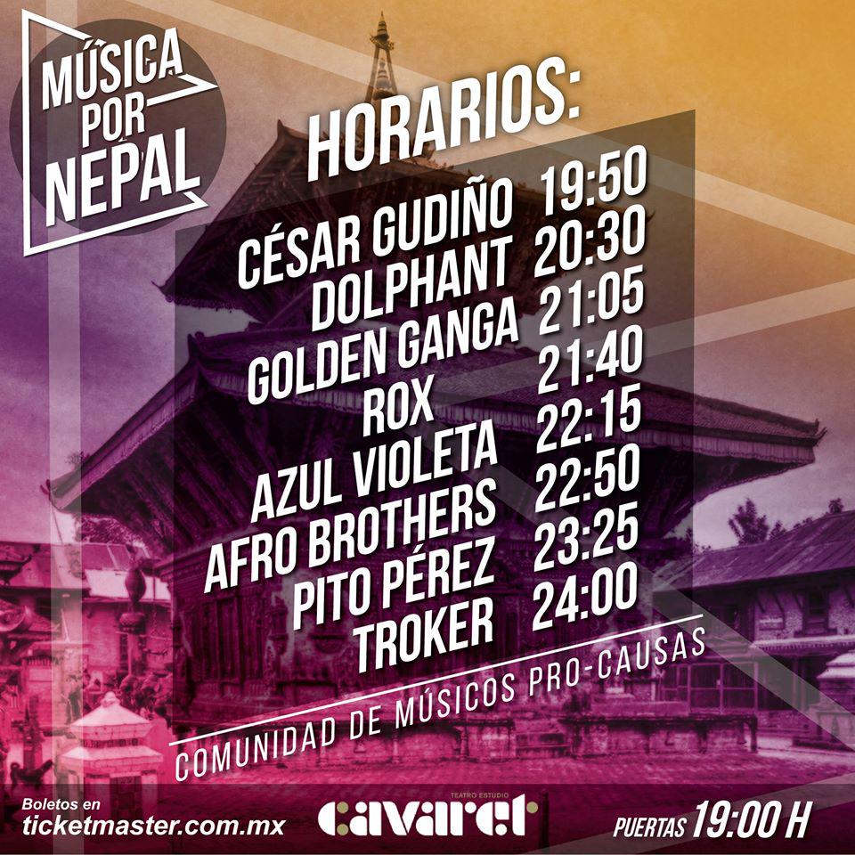 somosrox's tweet photo. HORARIOS #MúsicaPorNepal 
Boletos $150 // Jueves 21 Mayo // @tecavaret http://t.co/DRxwY87lUs