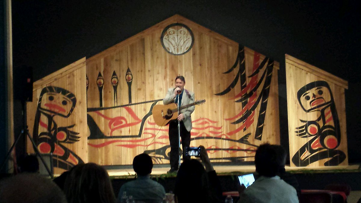 M_Berra57's tweet photo. #sd57 @Nusdehyoh  coffee house celebration of aboriginal culture. M. Gagnon's music inspires us to feel history. http://t.co/ajrD9j9g4P