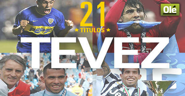DiarioOle's tweet photo. Mirá en fotos título por título de Tevez, el crack que a los 31 años ya suma 21 campeonatos ▶http://t.co/kNTZJiRnii http://t.co/2eKWm493Uy