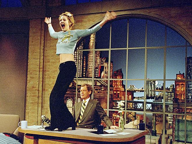 people's tweet photo. Remember this moment from 1995? Drew Barrymore on the Late Show with @Letterman http://t.co/qRXuUNEklw #ThanksDave http://t.co/ZVCImQvMLZ