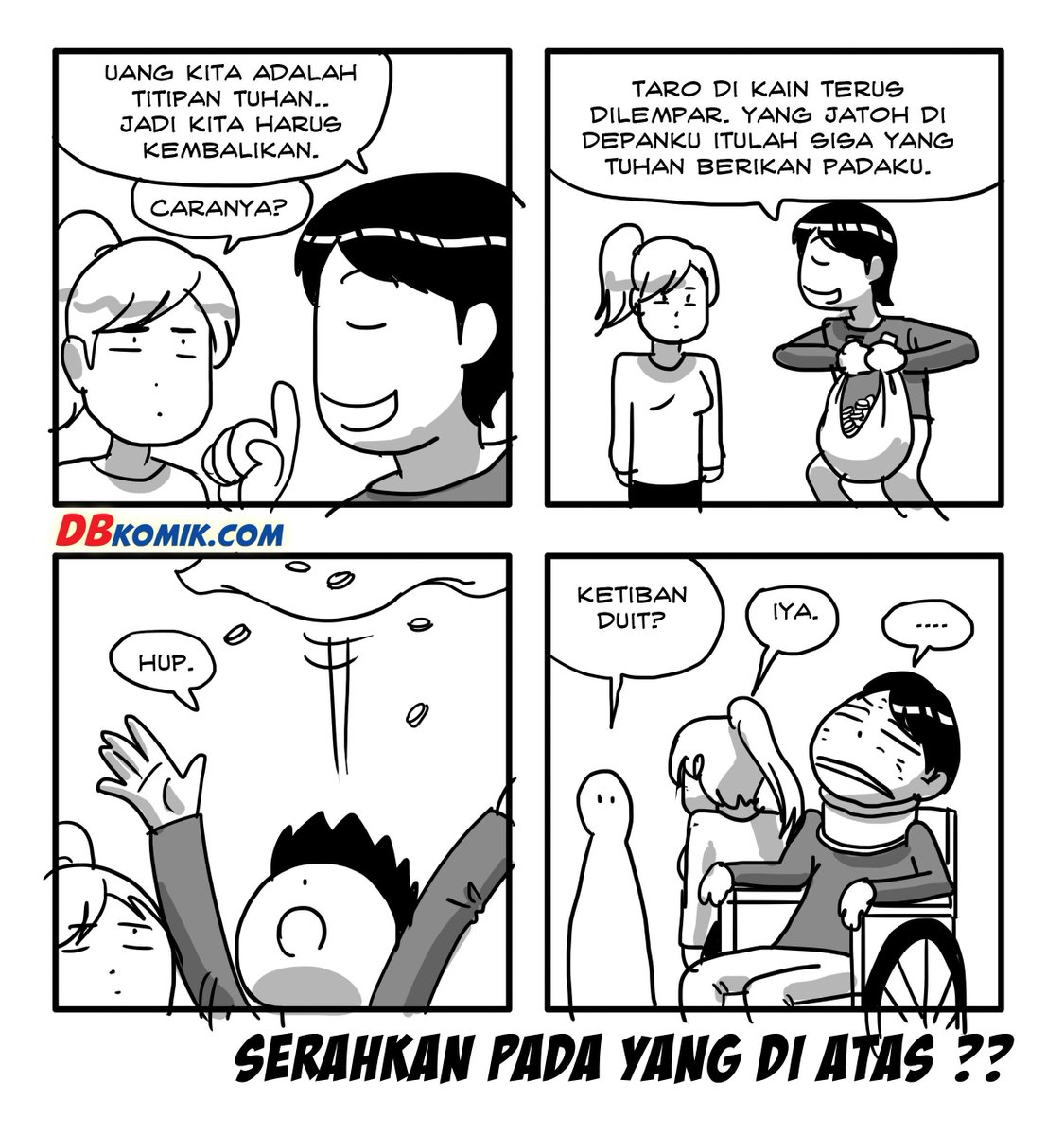 dbkomik's tweet photo. Uang adalah titipan dari Allah....gimana cara mengembalikannya ? Serahkan pada yang di atas   :-) http://t.co/c9106SaxGM