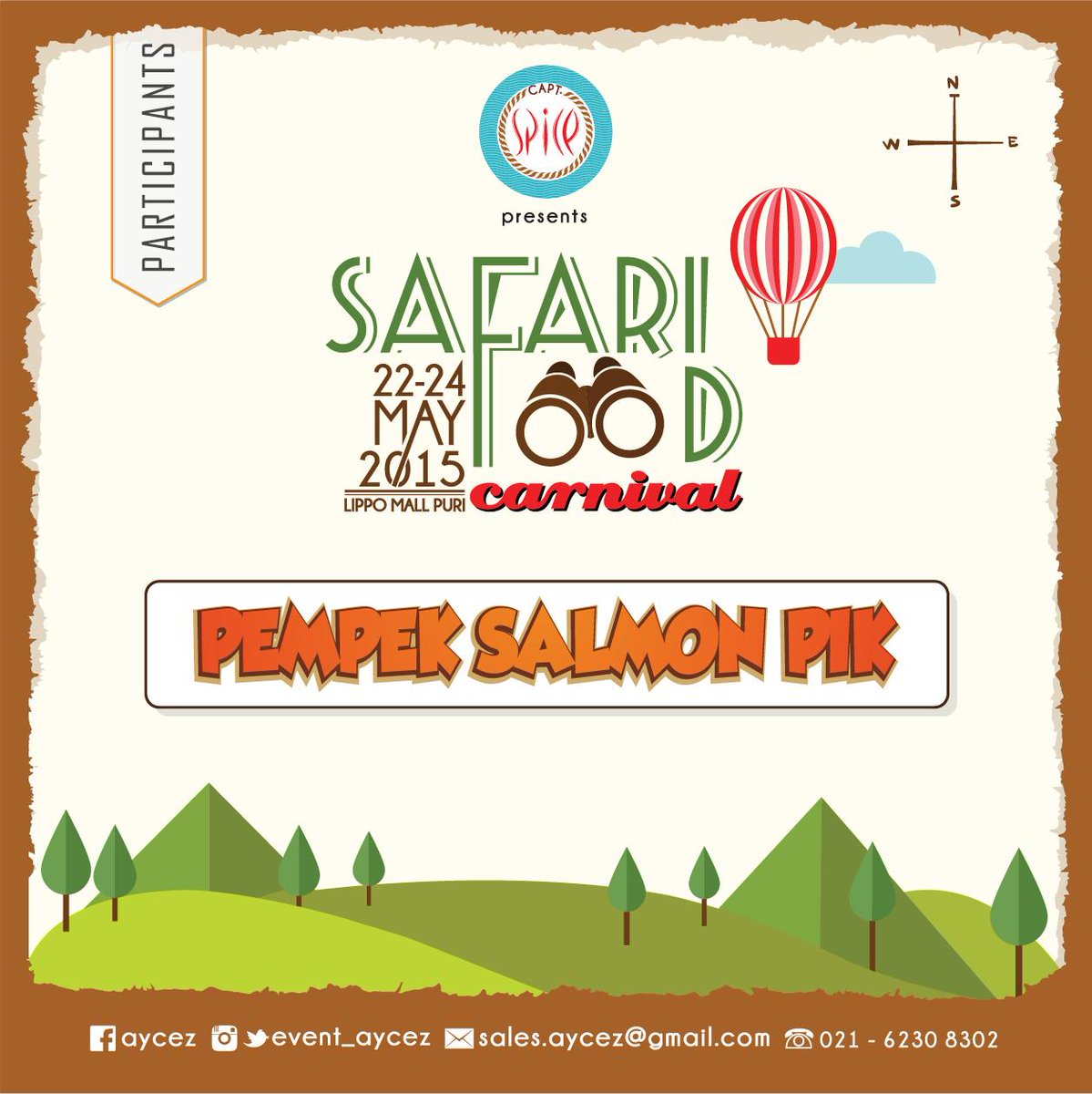 events_aycez's tweet photo. Found PEMPEK SALMON PIK at C10 in SAFARI FOOD CARNIVAL @LippoMallPuri 22nd-24th of May 2015, see you soon! http://t.co/H9jPhu5iBt