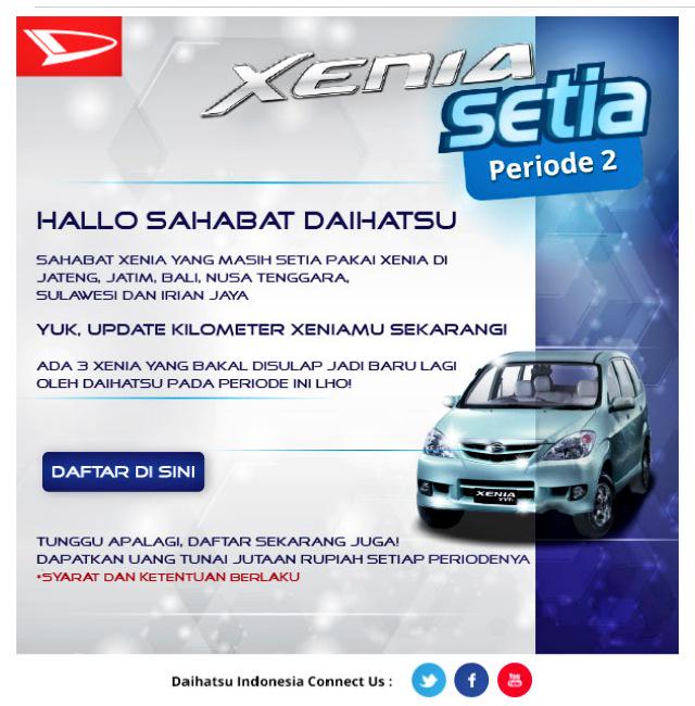 Dear All AXICer Xenia Owner : Yuk datar <a href="/DaihatsuInd/">Daihatsu Indonesia</a> #XeniaSetiaIsBack Klik di linknya .. daihatsu.co.id/xeniasetia/