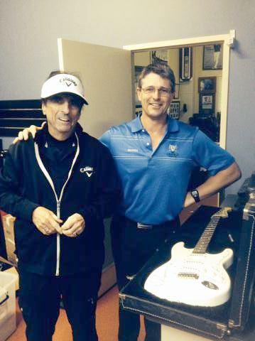 Shock-rocker @RealAliceCooper hit the fairways of The Grange today after catching up with Club Pro Warren Mercer.