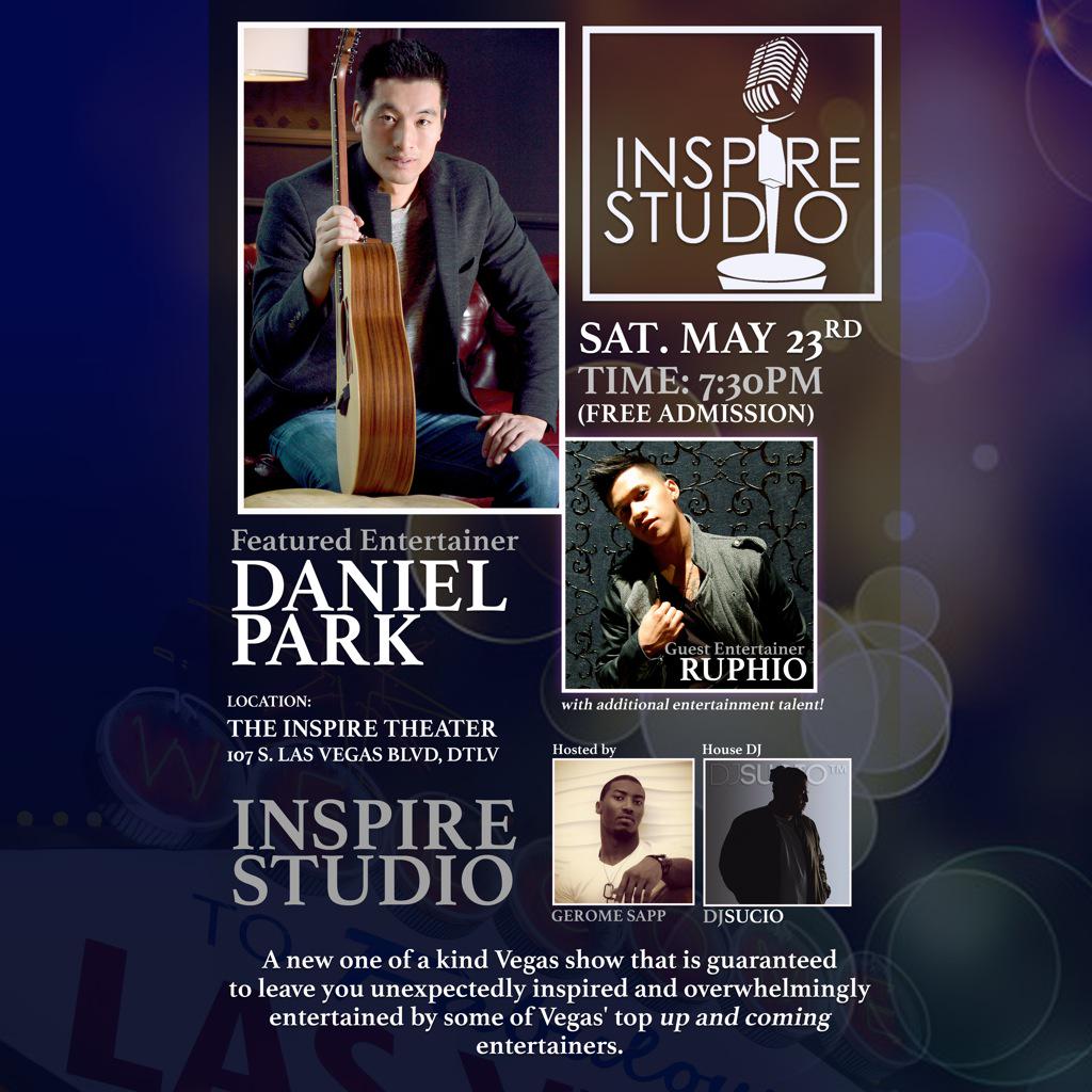 Inspirestudiolv's tweet photo. We're back! Episode 2 of Vegas' newest show will be filmed LIVE 5/23 at the Inspire Theater DTLV! @danielparkmusic http://t.co/i4ahTJqsCX