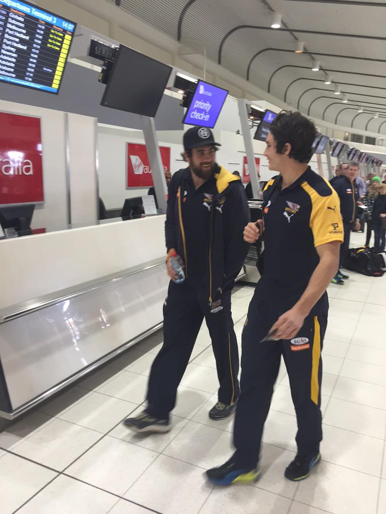 Lachy_Reid's tweet photo. @WestCoastEagles taking 24 to Melbourne - Tom Barrass gets to travel, Selwood and McGovern also on plane http://t.co/UxrbFoh0Ep