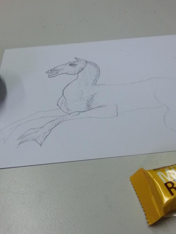Saeymin's tweet photo. Drawing a seahorse for school 😭
#greece #mythology #seahorse
Bad english 😂 http://t.co/8lWuOresk3