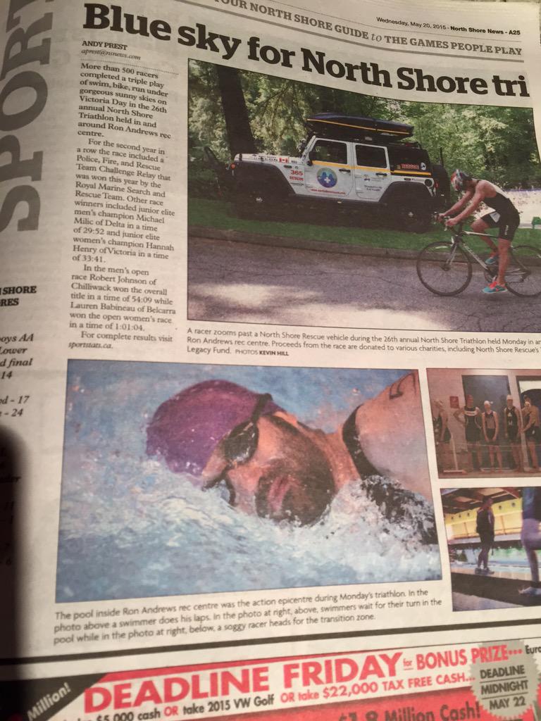 NorthShoreTri's tweet photo. Thank you @NorthShoreNews for covering our event in today's paper! http://t.co/p9S4bhst6W