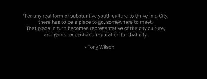 May 21 1982 the Hacienda opened. What followed; fifteen amazing years.