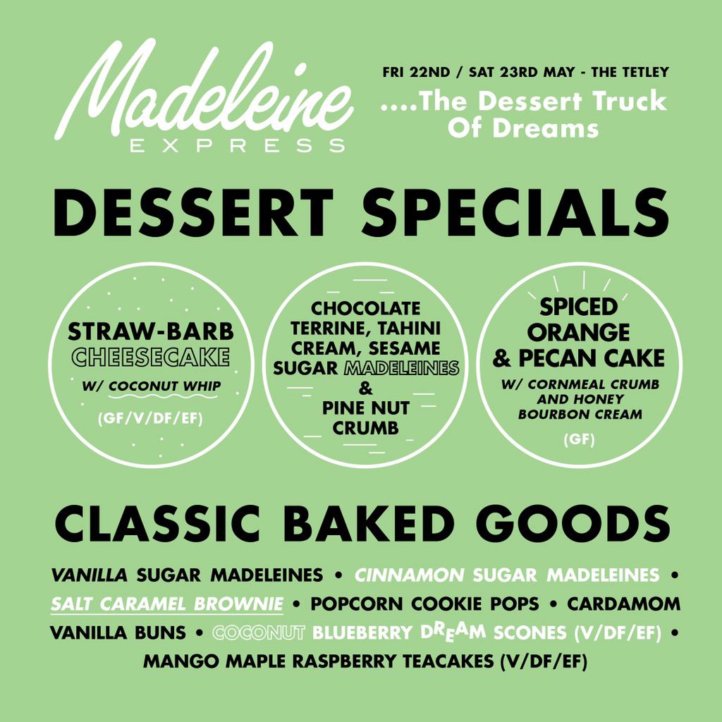 MadeleineExp's tweet photo. Dessert Menu for #Feast http://t.co/3i5HlwOhey