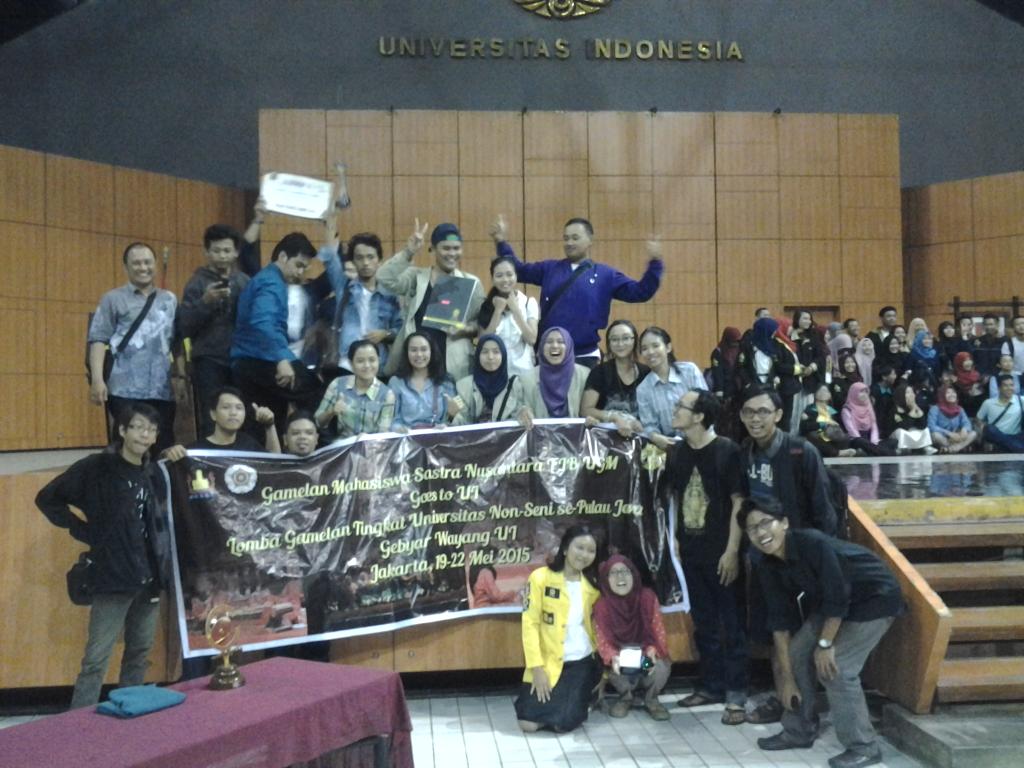 BERKAH DALEM GUSTI TIM GAMASUTRA FIB UGM JUARA II LOMBA KARAWITAN SE JAWA DI UI DEPOK|| inilah Tim kita