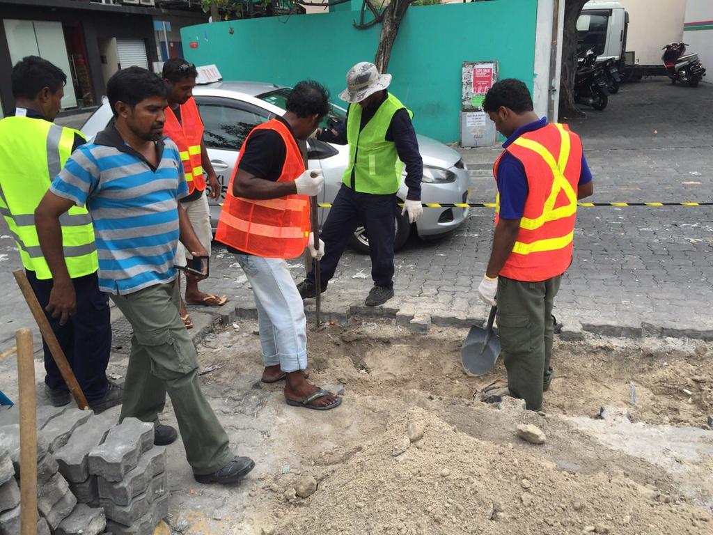 MMuizzu's tweet photo. Physical work on Male roads stormwater drainage project ph 2 begins today. 
#AmaazYageen @ppm_official @HousingGovMv http://t.co/P80p5UGplq