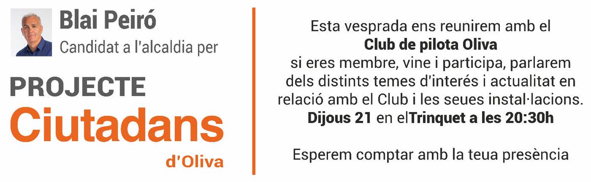 ProjecteCsOliva's tweet photo. Ens vegem esta vesprada al Trinquet vell d'Oliva!!!! #Participa http://t.co/znmpnB24Oo