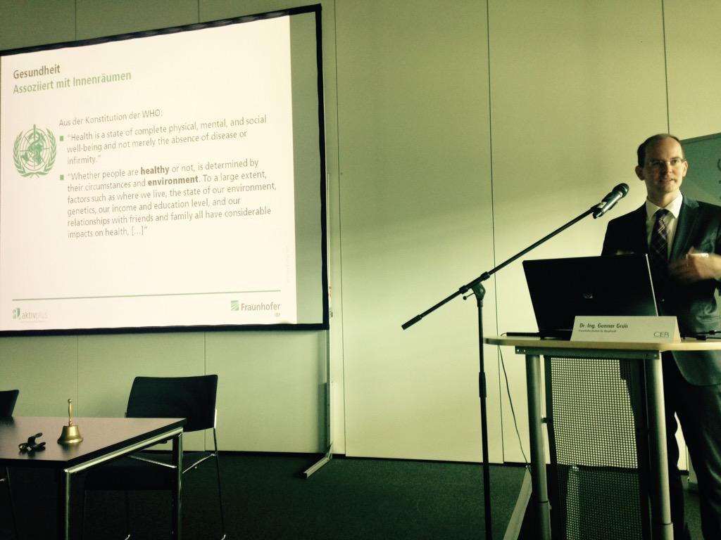 @GunnarGruen from @Fraunhofer_en presents the Study on #healthybuildings at the #AktivPlus symposium @HelleCNielsen