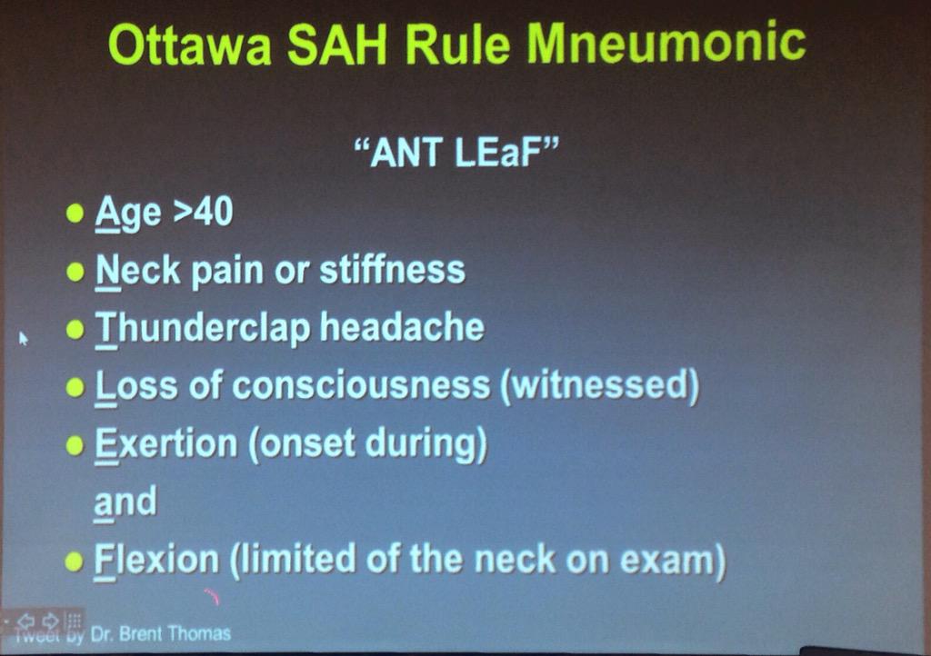 Ottawa SAH Rule – Peripheral Brain