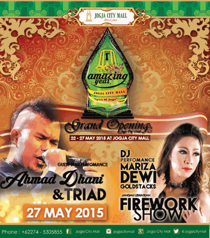 JogjaUpdate's tweet photo. #jogja @Jogjacitymall: 27/5/15 19.00 Ahmad Dhani &amp; Triad Performance di Jogja City Mall Yk http://t.co/dZo8747Ld8