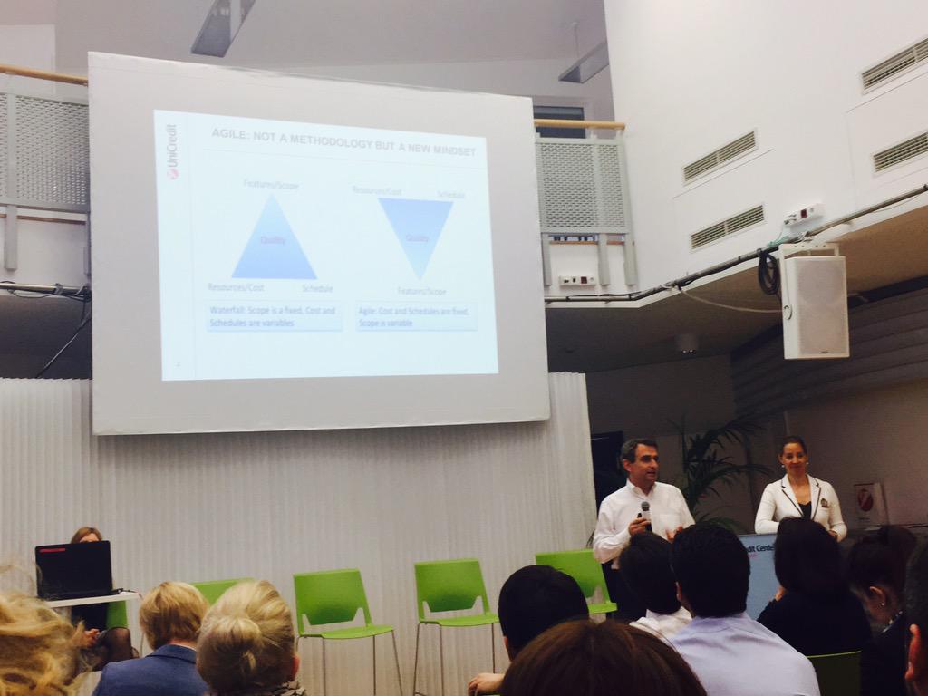 mineyucesoy's tweet photo. "Agile: not a methodology but a new mindset. Our people should start developing." Luca Rubaga, CEE CIO #ceehr http://t.co/AkgpACo6mb