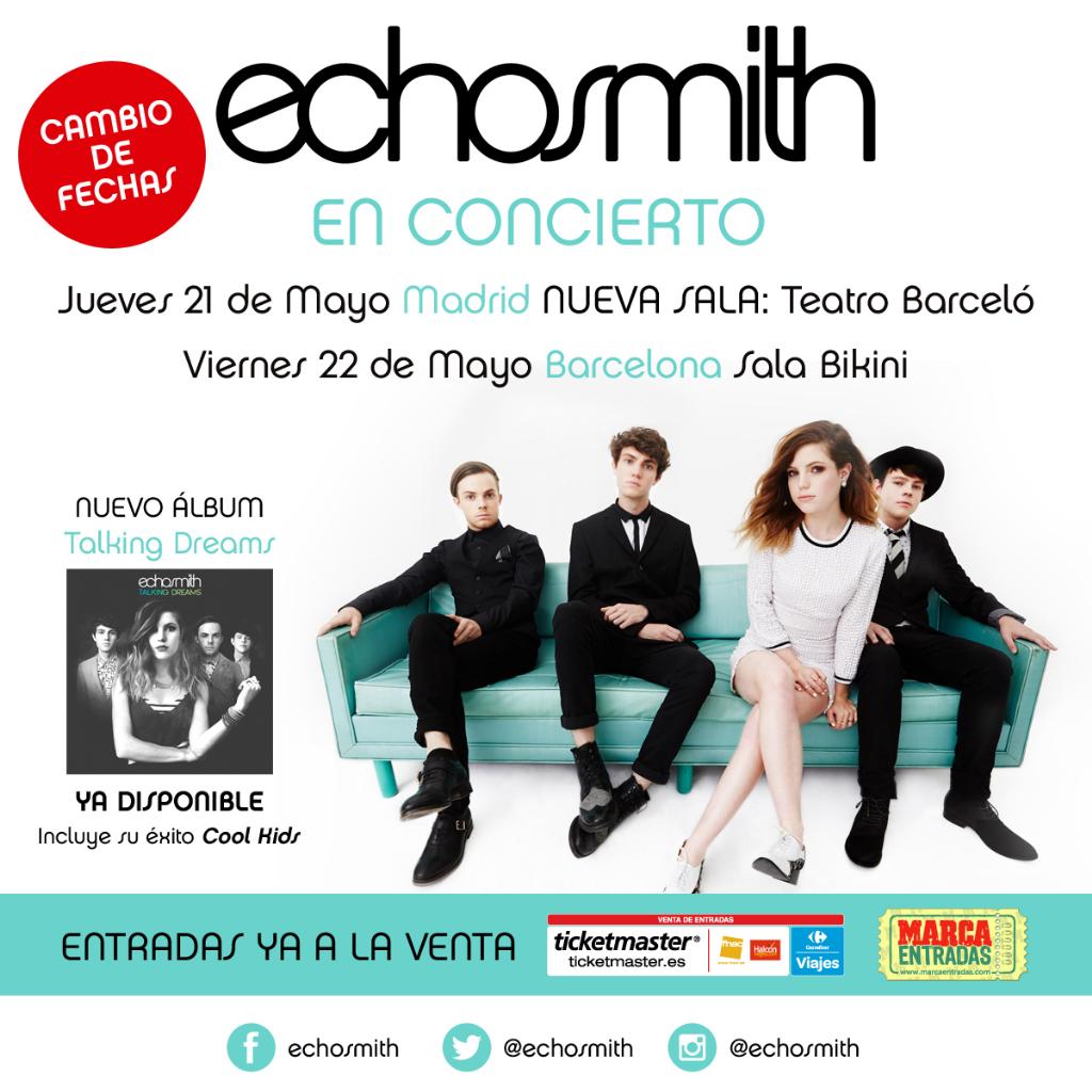 TonyAguilarOfi's tweet photo. Welcome Back to Spain my dear friends @echosmith See you tonight live!!! 😉😉😉😍 http://t.co/fky8NHwOse