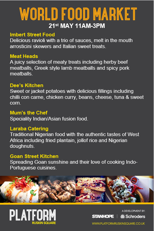 The sun is shining, the deckchairs are out, we're ready for you #Croydon! Join us from 11 for the World Food Market