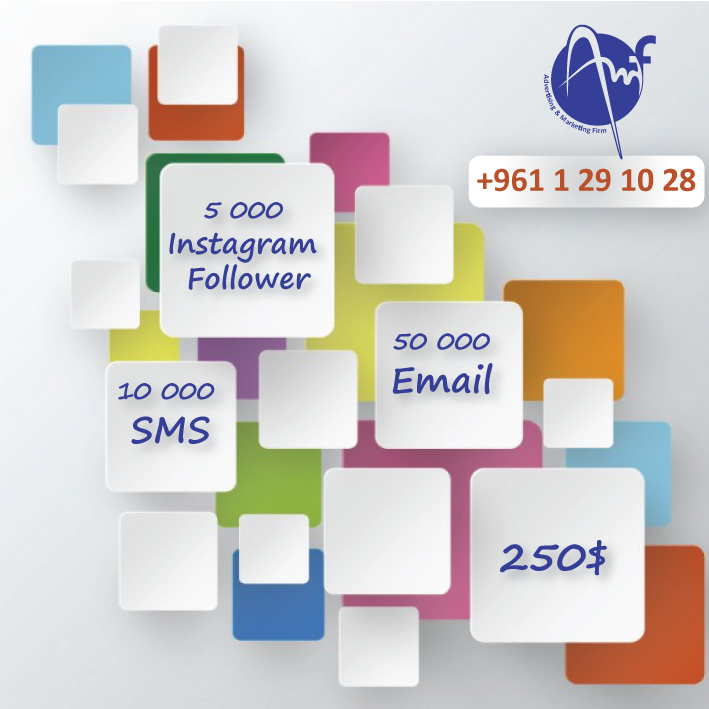 AMFlebanon's tweet photo. AMF #offer (Valid till 29/05)
50 000 Email
10 000 SMS
50 000 Instagram Followers
For 250$ Only
Call +961 1 29 10 28 http://t.co/479Y4NsAzv