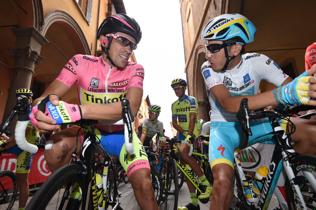 giroditalia's tweet photo. Alberto and Fabio before the start.
#Giro http://t.co/40J5EJDdnY