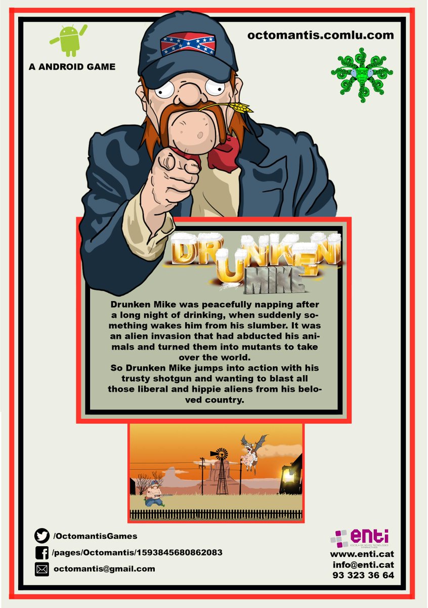 OctomantisGames's tweet image. Check the flyer for Drunken Mike presentation in the auditorium of @CosmoCaixa @ENTI_BCN  octomantis.comlu.com