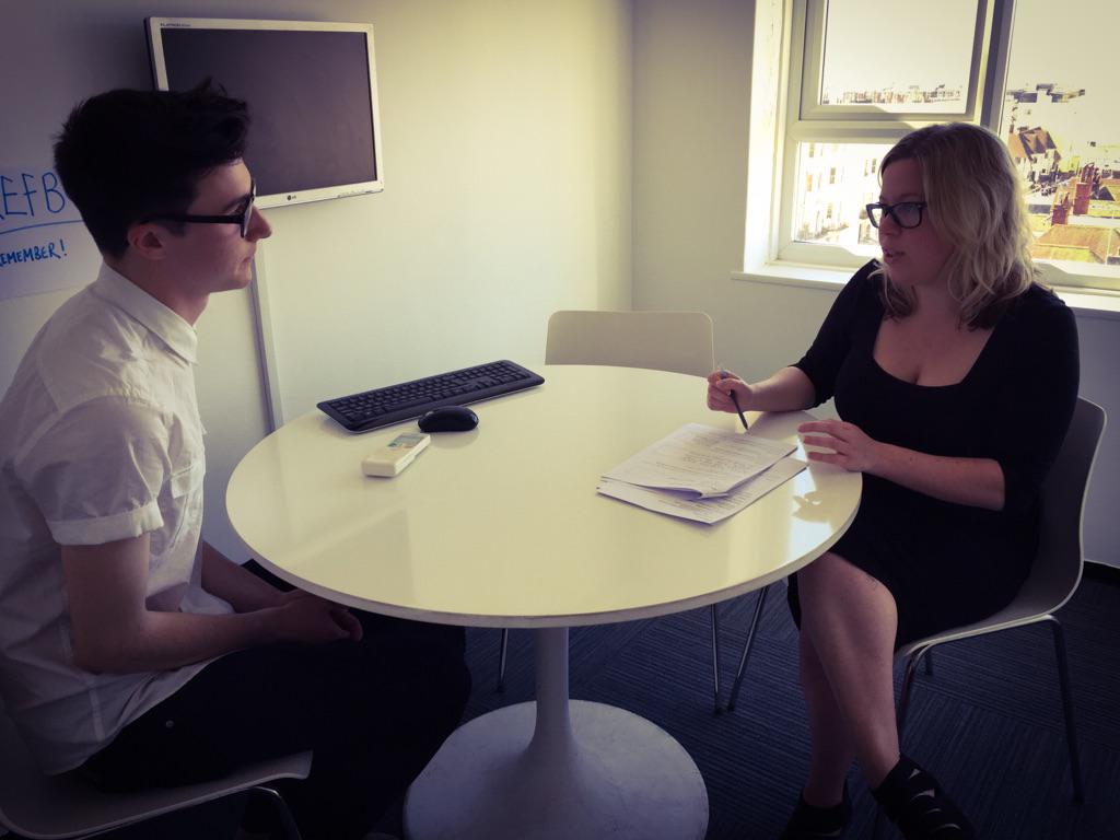 VarndeanCFAM's tweet image. Josh being put through his paces by Daisy during his mock interview! @PierRecruitment