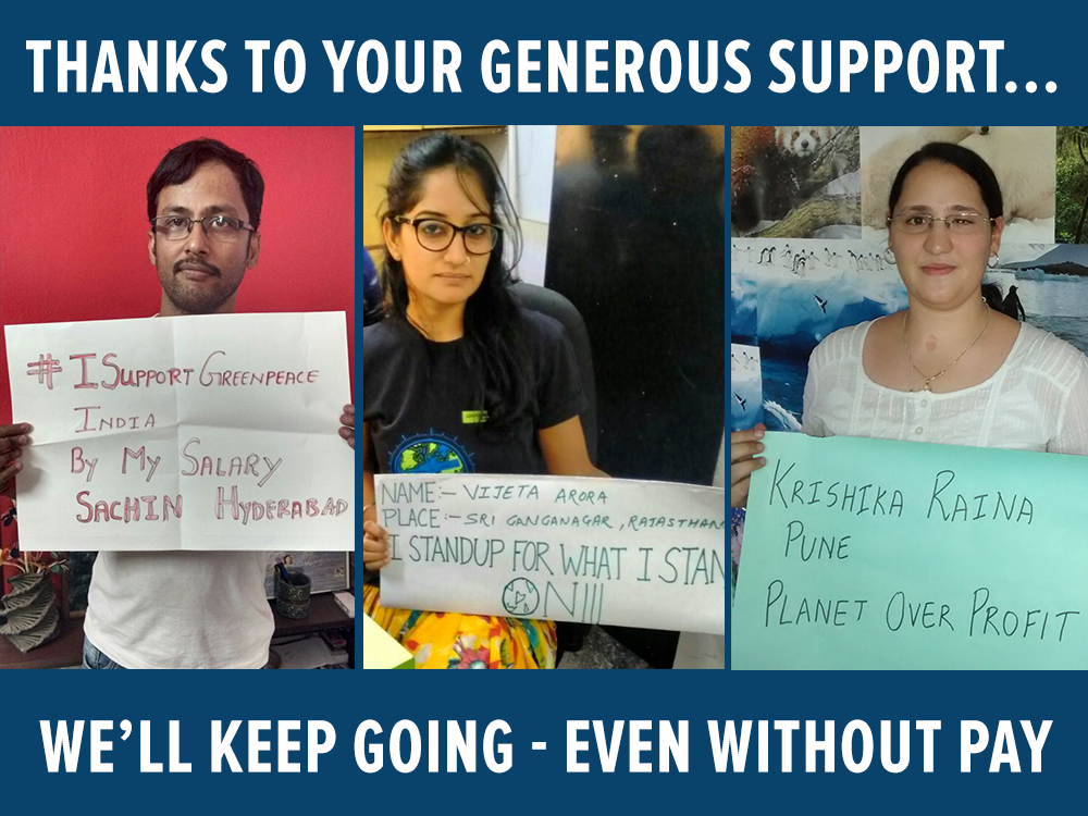 GreenpeaceUK's tweet image. Overwhelming support keeps @GreenpeaceIndia alive for another month! greenpeace.org.uk/blog/climate/w… #ISupportGreenpeaceIndia
