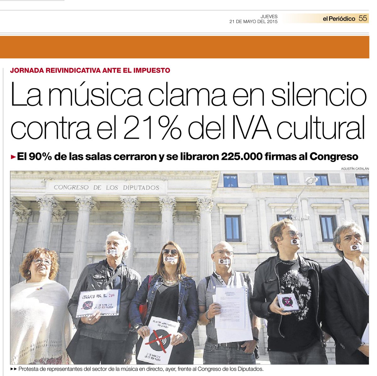 Neo_Sala's tweet photo. Uno de los titulares que dejó la histórica jornada #undiasinmusica. A seguir luchando por un IVA justo para la música http://t.co/rECbZWQAtE
