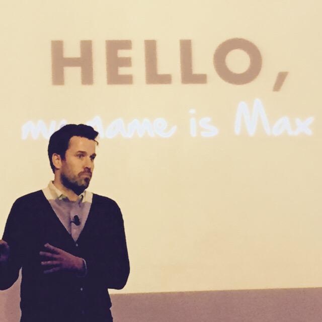RobbiePastoor's tweet photo. #EVOF15 Next up is @maxwittrock of @mymuesli "first you need to have a great story to tell" #GreatStoryIndeed http://t.co/5jdmpILI3T