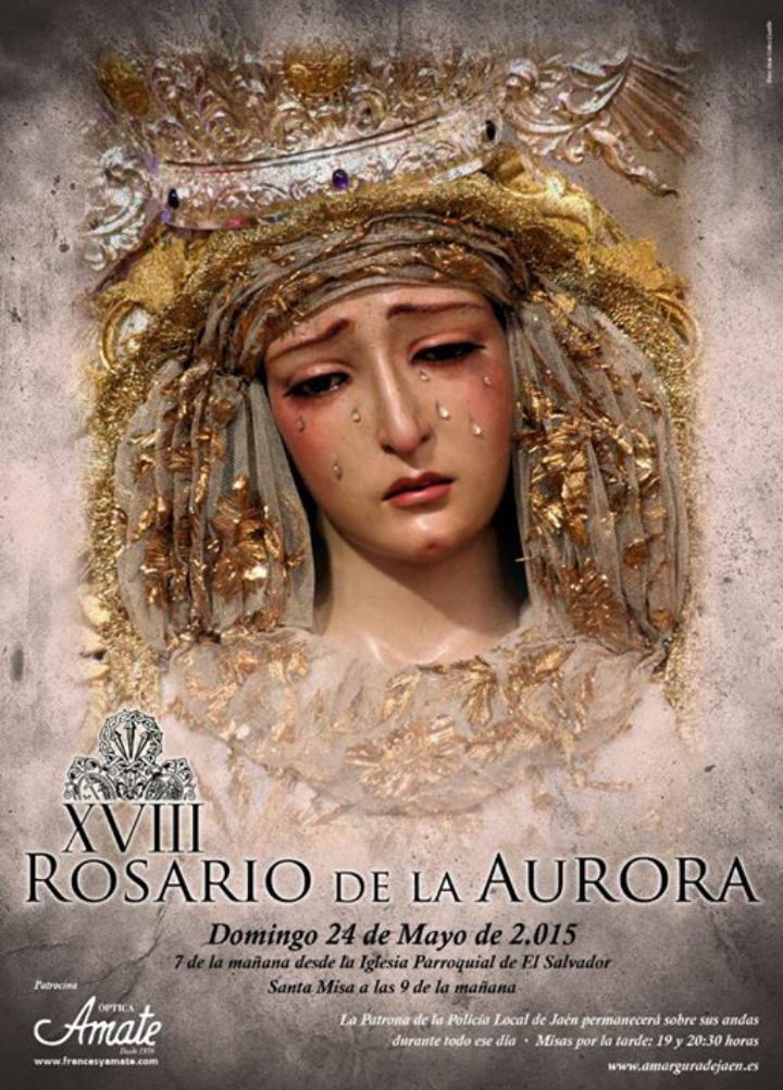 Este domingo, Rosario de la Aurora de nuestra Madre de la #Amargura a partir de las 7 horas. <a href="/amargura_jaen/">Hdad. Amargura Jaén</a>