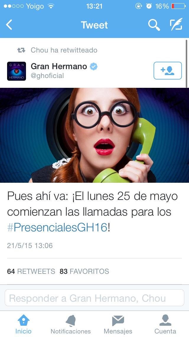 Mery235's tweet photo. Holaaaaaaa! Esperamos vuestra llamada! @ghoficial @SergioFP92 http://t.co/dLLLIAmN1a
