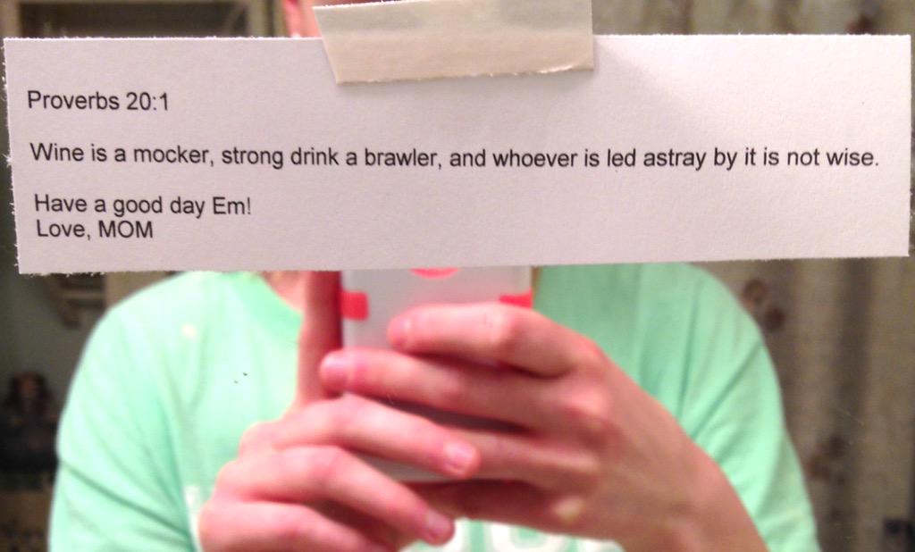 emilyweaver95's tweet photo. Instead of confronting me about an alcohol problem my mom thinks I have she leaves notes around the house. Example: http://t.co/E8jo2WozuB