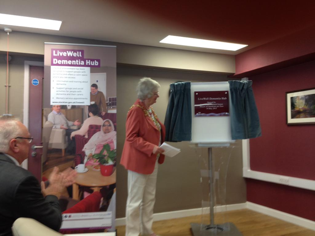 The Mayor of Stockton on Tees opening the LiveWell Dementia Hub in Thornaby.  What a great resource!