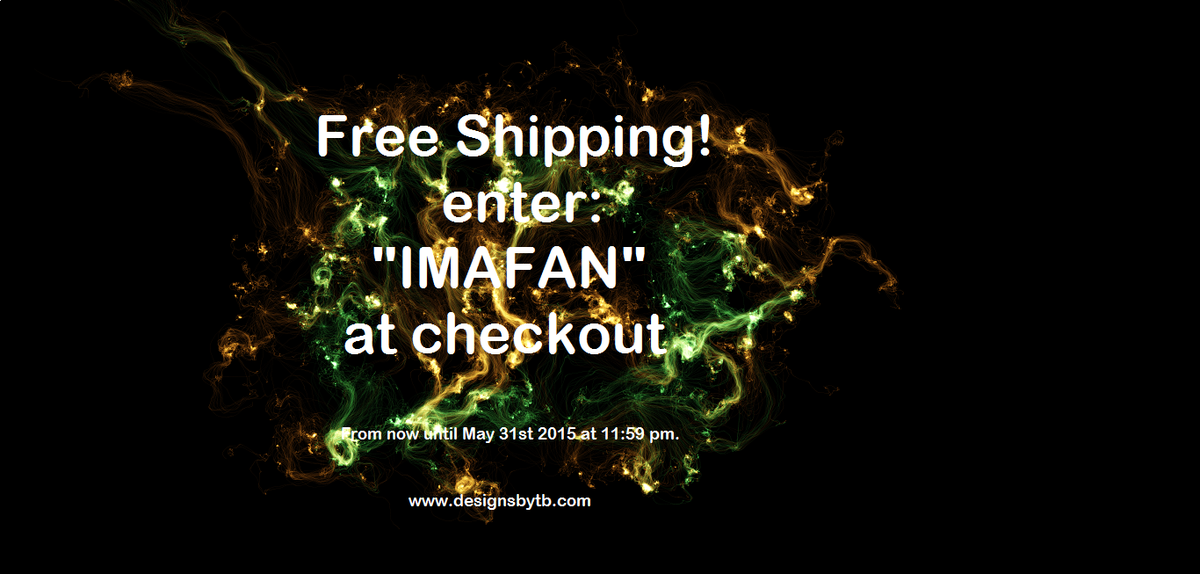 TdesignsB's tweet photo. How about free shipping for the rest of the month?! At checkout apply the code "IMAFAN" to score! Thanks guys! http://t.co/C3IZuHlXTD