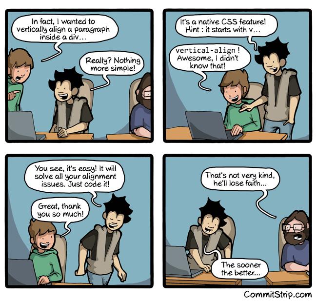 0xflarion's tweet image. #truestory #csshell &quot;@CommitStrip: Learning the hard way
 commitstrip.com/2015/05/21/lea… http://t.co/fpl4lR5iTf&quot;