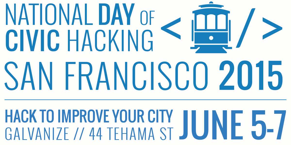 theanilsson's tweet image. Join National Day of Civic Hacking w @SFbrigade! Hack to improve SF Jun 5-7 at @galvanize #hackforchangeSF #civictech