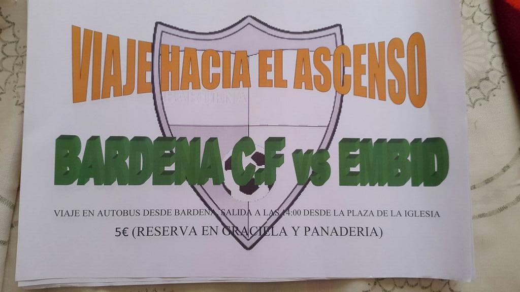 CFBARDENAS's tweet photo. Este domingo 24, acompañanos en nuestro autobús a #Embid a por la victoria. Salida a las 14:00 desde el ayuntamiento http://t.co/TMdTBDIOFo