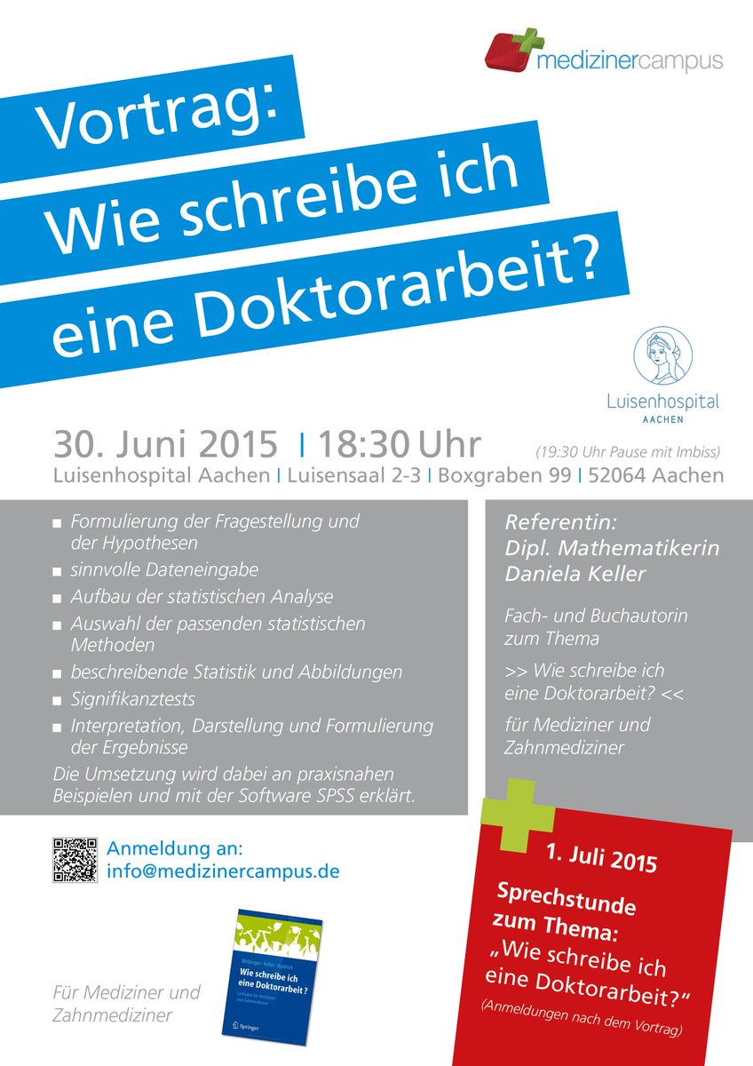 Vortrag #Luisenhospital #Aachen "Wie schreibe ich eine Doktorarbeit?" 
bit.ly/1IMVGMU <a href="/Medizin_Studium/">planZStudienberatung</a>