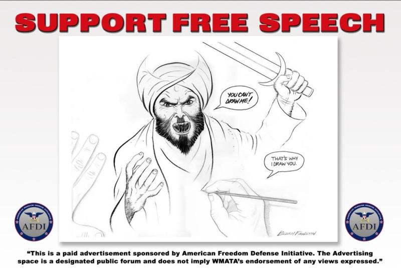 AFDI’s New Free Speech Ad Campaign Featuring Muhammad Cartoon 