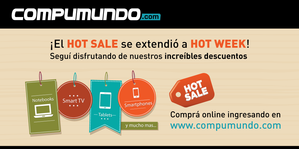 compumundo's tweet photo. Últimas horas de #HotWeek! Encontrá la mejor tecnología con descuentos exclusivos: http://t.co/NvqRe3CXVG http://t.co/HsW399Q0gq