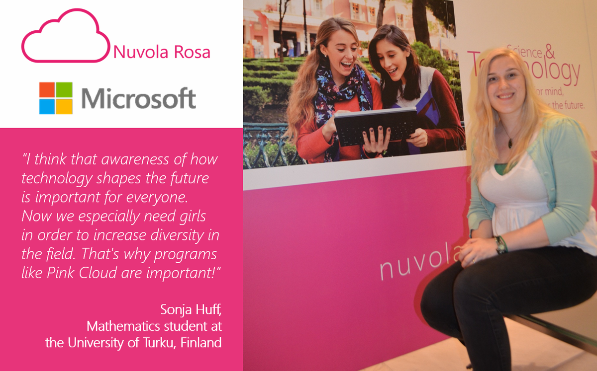 MSEurope's tweet image. 'We especially need girls in order to increase diversity in the field' bit.ly/1AjiEbk #PinkCloud #NuvolaRosa