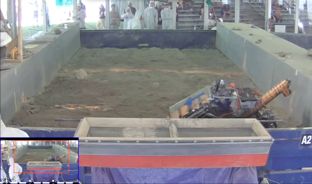 NASA's tweet photo. Our Robotic Mining Competition is underway where college teams design &amp; build robots: http://t.co/WdNmzVIHW2 @NASARMC http://t.co/8sjUNLNevs