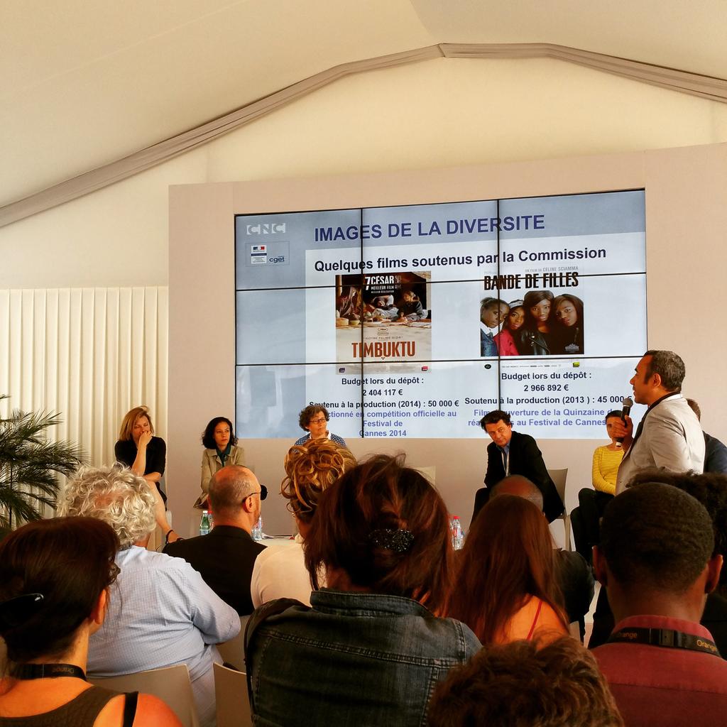SachaBenarab's tweet photo. @LeCNC très bonne conférence sur la diversité  @Festival_Cannes #Cannes2015 http://t.co/wsBKBhby5f