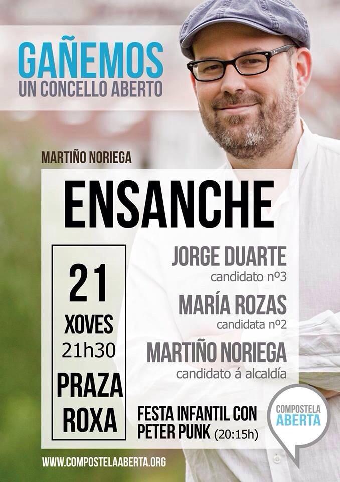 compostelaberta's tweet photo. Ensanche, #QueConcelloQueres? Ás 21:30 con @martinhonoriega @maria_rzs  e Jorge Duarte http://t.co/hgGiICwpNy