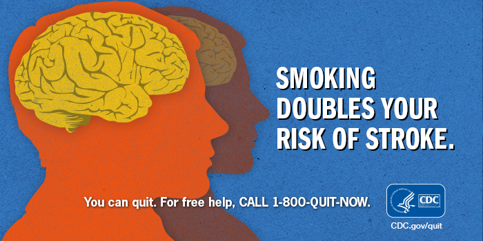 CDCTobaccoFree's tweet photo. It’s #Stroke Awareness Month. Smoking cigarettes increases the risk of stroke. http://t.co/VU3NfPN4Kf