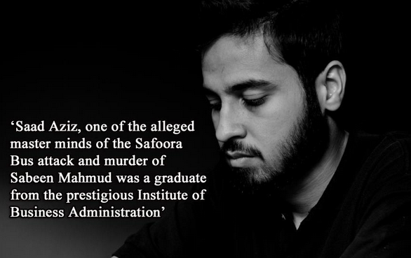 OzerKhalid's tweet photo. #SaadAziz was behind #SafooraBusAttack & murder of #SabeenMahmud was a graduate from #IBA #Karachi
#ismailibusattack http://t.co/BNWyleo8no
