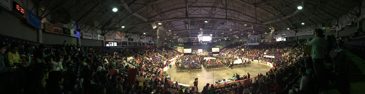 a_palmer's tweet photo. #forestofreading2015 @ the powerade centre. 4200 excited young readers! @Brookmede @Klblib http://t.co/4zcPiESJni