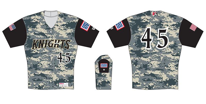 KnightsBaseball's tweet photo. Hope to see you on Monday for our #MemorialDay game at BB&amp;T Ballpark. Our players will wear these #Military jerseys. http://t.co/b5iKvOq5Og