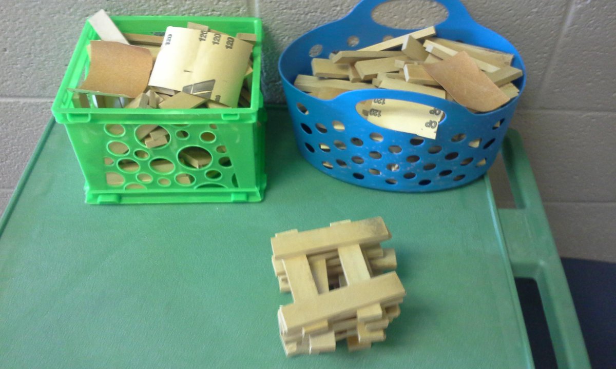 StephProvines's tweet photo. First @ajohnson2 futon, then @ebredder class block-making, now @StonyPoint2 sanding, bldng station! #verticalcollab http://t.co/ISOhG39TPI